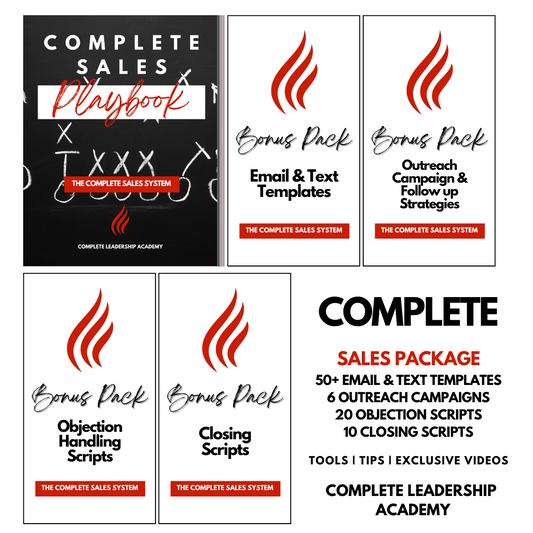 COMPLETE SALES PACKAGE: 200+ Sales Questions, 50+ Email & Text Templates, 30 Objection & Closing Scripts, Templates, Tools, Exclusive Videos, and more (*Most Popular*)