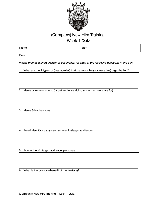 NEW HIRE SALES TRAINING Package for Fast-Growing Teams (Playbook, Agendas, Checklists, Templates, Activities) *Sales Leader Favorite*