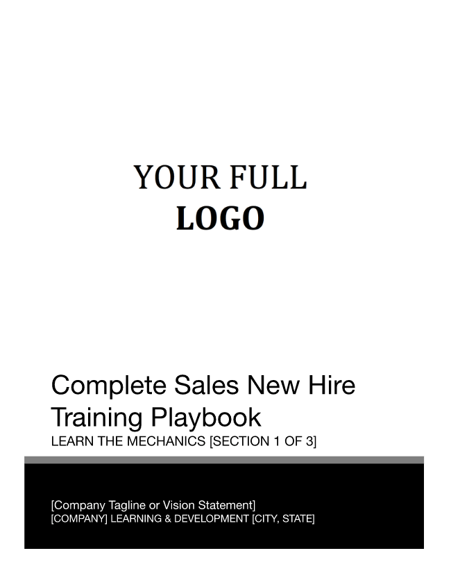 NEW HIRE SALES TRAINING Package for Fast-Growing Teams (Playbook, Agendas, Checklists, Templates, Activities) *Sales Leader Favorite*