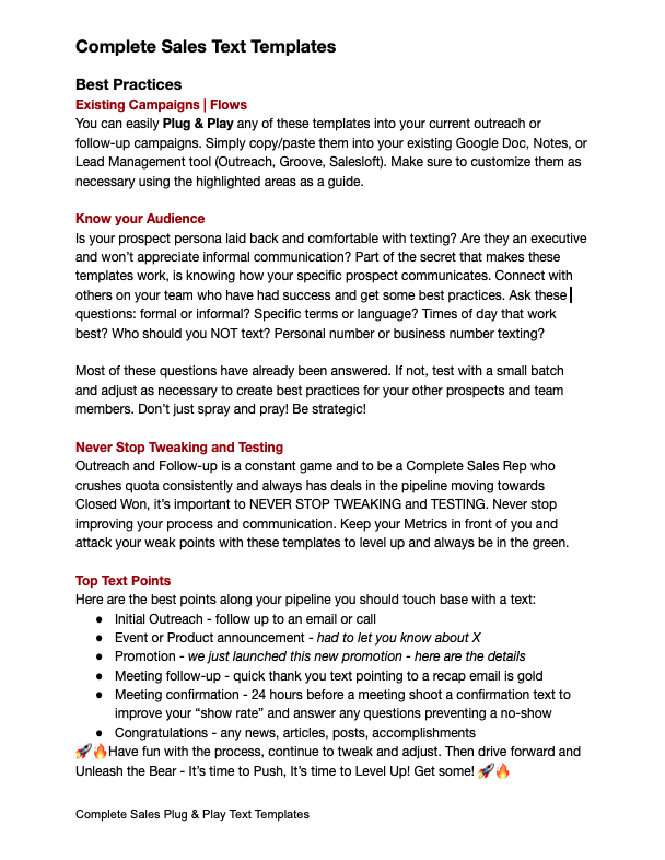 COMPLETE SALES PACKAGE: 200+ Sales Questions, 50+ Email & Text Templates, 30 Objection & Closing Scripts, Templates, Tools, Exclusive Videos, and more (*Most Popular*)